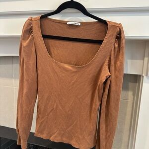 Reformation Brown Long Sleeve Top